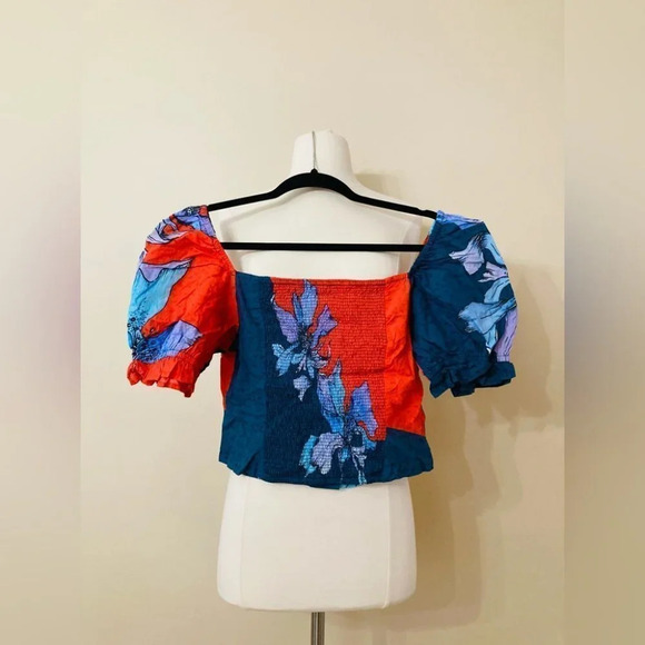 Anthropologie Conditions Apply Floral Puff-Sleeved Blouse Size Small NWOT - Picture 6 of 12